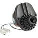 a black plastic gear with a metal nut