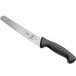 A Mercer Culinary Millennia bread knife with a black handle.