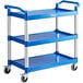 a blue and white cart