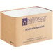 A brown cardboard box of Hoffmaster white linen-feel beverage napkins.