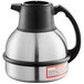 A Bunn stainless steel thermal carafe with a black top.