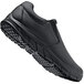 A black Shoes for Crews Cater II non-slip shoe with a rubber sole.