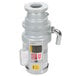 A grey metal Hobart commercial garbage disposer with a short cylinder on top.