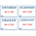 A Cosco 4-in-1 self-inking dater with red and blue ink labels.