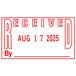 A red rectangular Cosco self-inking dater stamp with the text "Received" in white.