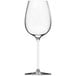 A clear Chef & Sommelier wine glass with a long stem.