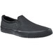 A black slip-on Shoes For Crews Ollie II non-slip shoe.