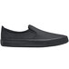 A black slip on Shoes For Crews Ollie II unisex shoe with a rubber sole.