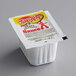 a white container with a label on it