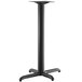 A black Lancaster Table & Seating Excalibur table base with a black pole.