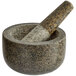 A black granite Fox Run mortar and pestle.