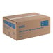 A cardboard box containing six Lavex 2-ply natural kraft mini center pull paper towel rolls.
