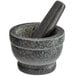 A Fox Run black granite mortar and pestle set.