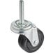 A black metal Lavex universal wheel for an auto scrubber.