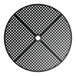 A black round table top with a hole in the center.