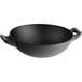 a black pan with a white background