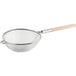 A Choice stainless steel strainer with a wooden handle.