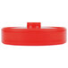 A red plastic container with a red lid.