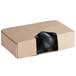 A Lavex Hercules cardboard box with rolls of black garbage bags inside.
