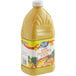 A plastic bottle of Ruby Kist Pineapple Juice with a label.