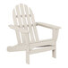 A white POLYWOOD Adirondack chair with armrests.