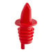 A TableCraft red plastic liquor pourer.