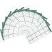 A stack of green and white Monarch Brands kitchen towels with a windowpane pattern.
