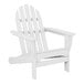 A white POLYWOOD Adirondack chair with armrests.