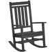 a black rocking chair with armrests