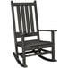 a black rocking chair with a white background