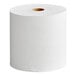 A large white roll of paper towel with a cardboard core.