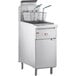 A Cooking Performance Group stainless steel floor gas fryer with two baskets.