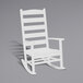A white POLYWOOD porch rocking chair.