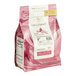 A bag of pink and white Callebaut Ruby chocolate chips.