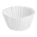 A close up of a white paper coffee filter.