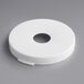 A white circular Choice 110 mm Snap-On Adapter Lid with a hole in it.