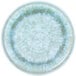 A close-up of the Elite Global Solutions Monet melamine plate with a blue and green speckled design on a white background.