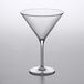 A clear Carlisle plastic martini glass with a stem.