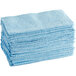 a stack of blue towels