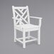 a white chair with armrests