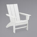A white POLYWOOD Adirondack chair with armrests.