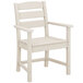 A white POLYWOOD Lakeside dining arm chair.