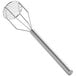A silver Tablecraft round-faced potato masher with a metal whisk handle.