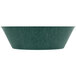 A green polyethylene basket with a white background.