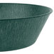A green polyethylene round basket with a dark green rim.
