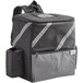 A black and grey Choice insulated cooler backpack with two compartments and a zipper.