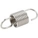 A close-up of a T&S metal spring with a metal hook.