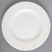 A Homer Laughlin Kensington Ameriwhite bright white china plate with a pattern on it.