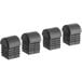 A black plastic box of four Lancaster Table & Seating Banquet Chair Replacement Glides.