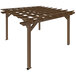 A Sequoia Professional weathered acorn faux wood pergola with a lattice roof.
